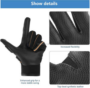 Gants de frappe de baseball en cuir véritable de haute qualité, respirants, compatibles avec les écrans tactiles, antidérapants, pour jeunes et adultes, unisexes, légers, pour toutes les saisons - Product Image 3