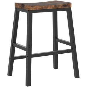 Juego de 2 Taburetes de Bar Industriales de 23.6 Pulgadas, Asientos para Barra de Cocina con Reposapiés, Diseño de Silla de Montar, Sillas de Bar Cómodas para Comedor - Product Image 4