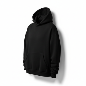 Sudadera con Capucha Negra de Algodón para Mujer, Marca Personalizada, con Estampado de Letras en la Espalda, Estilo Casual Urbano, Corte Regular, Manga Larga, para Otoño - Product Image 4
