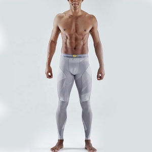 Leggings de compression intégrale pour hommes, imprimé géométrique, séchage rapide, taille élastique avec cordon de serrage, Spandex Nylon 180g - Product Image 3