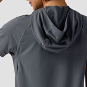 <b>Women's</b> Gray Short Sleeve T-<b>Shirt</b> Crew Neck Logo Quick Dry Regular Fit Sporty Nonwoven 100% Organic Cotton Summer Eco-Friendly - Product Image 2