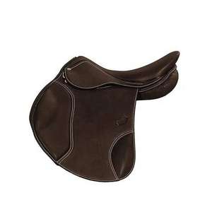 Selle anglaise en cuir brun foncé de qualité supérieure avec assise profonde, rembourrage doux, construction durable, selle d'entraînement professionnelle pour l'équitation - Product Image 1