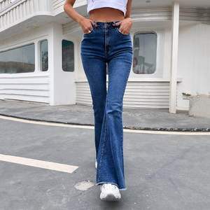 Haute qualité Vintage Street Style femmes jean jambe large Denim broderie florale Stretch mi-lavage coton Polyester Spandex - Product Image 6