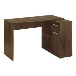 Scrivania Angolare Moderna Contemporanea da 46 Pollici per Ufficio Domestico con Cassetti Portaoggetti, Laminato Noce, per Lavoro e Uso Laptop - Product Image 2