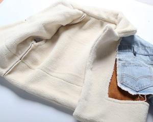 Chaqueta Vaquera para Mujer 2026, Elegante, con Forro Sherpa, Diseño de Parches, Bolsillos en Color Contrastante, Detalle de Botones, Ecológica y Resistente al Viento - Product Image 3