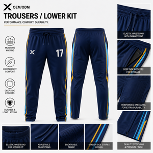 Ensemble uniforme de cricket ODI sublimé pour hommes X Sports, polo à manches courtes en polyester à séchage rapide avec pantalon à taille élastique, imprimé géométrique - Product Image 3