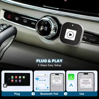 Adaptador Inalámbrico CarPlay y Android Auto, WiFi 5G, Bluetooth 5.0, Conexión Automática Plug & Play, Actualización OTA para el 98% de los Autos con CarPlay Inalámbrico