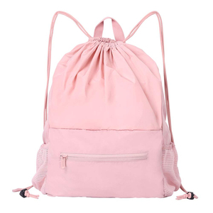 Large Nylon Mesh <b>Drawstring</b> <b>Backpack</b> with Shoe Bag 30-40L Waterproof for Swimming Gym Yoga Beach & Travel - Product Image 1