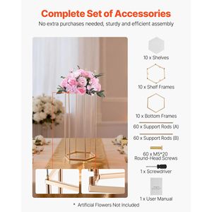Set di 10 Supporti Esagonali per Esposizione Floreale in Acrilico Laminato, Larghezza 23,62 Pollici (30 cm) - Product Image 5