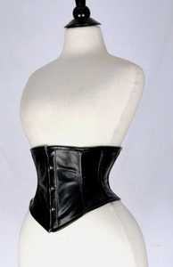 Corset amincissant gothique en cuir PU pour femme, avec fermeture à agrafes, respirant, pour mariage, taille moyenne adulte, devant - Product Image 2