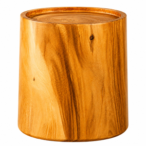 Table basse Monolith Drum Accent, finition miel, bois massif organique moderne, fabrication artisanale haut de gamme, non pliable, meubles de salon - Product Image 6