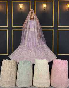 ชุดเลเฮนกาโชลีขายดี ดีไซน์โดดเด่น พร้อมงานปักเจ้าสาวแบบใหม่สุดหรู และสัมผัสเบาๆ แบบชาร์ต สำหรับงานปาร์ตี้และงานพิธีต่างๆ - Product Image 4