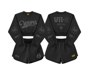 Ensemble de survêtement décontracté pour femme, tendance 2026, avec logo personnalisé, sweat-shirt à fermeture éclair intégrale en tricot à imprimé floral et short confortable - Product Image 5