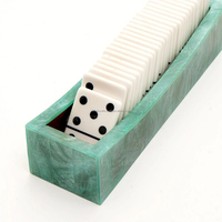 Avenue Designer Double Six Domino Set 28 pièces plateau de jeu vierge en résine acrylique Dominos pour enfants et adultes