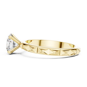 Bague de luxe en diamant de laboratoire, finition or, bijoux de mode raffinés, élégante, cadeau de fiançailles, 1 carat, taille brillant, IGI - Product Image 2