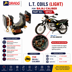 Bobina de encendido Bajaj Caliber LT de fabricación india, calidad OEM, repuestos para motocicletas de dos ruedas. - Product Image 6