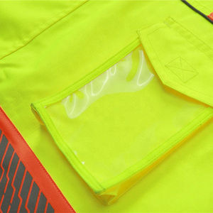 Custom Men's <b>Hi</b>-<b>Vis</b> Workwear <b>Jacket</b> Windproof Waterproof Breathable CE Certified <b>Softshell</b> Fleece Lining Needle Detection - Product Image 6