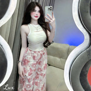 Ensemble deux pièces d'été pour femmes, vêtements confortables, mode naturelle, lavables, emballage personnalisé, fabriqué au Vietnam. - Product Image 6