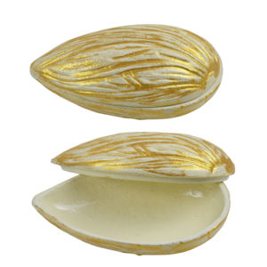 Cuenco de Metal con Forma de Nuez para Frutos Secos, Diseño Interior, Cuenco para Servir con Acabado Pintado para Aperitivos y Dulces - Product Image 2