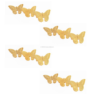 Vente chaude doré papillon en forme de rond de serviette en vrac quantité métal cercle serviette boucle fête Table décoration faite bois papier - Product Image 4