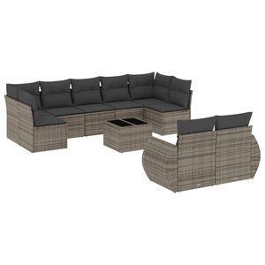 Set Divano da Giardino Moderno in Rattan Grigio PE a 6 Posti, Arredamento da Esterno dal Design Contemporaneo con Piedini Regolabili - Product Image 4