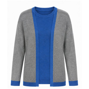 Trendy Winter Solid Casual Women <b>Twin</b> <b>Sets</b> High Quality 100% Cotton Wool Knit Comfortable Fabric Factory Direct - Product Image 1