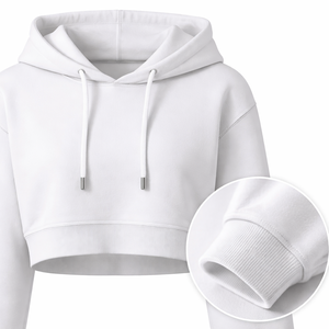 Sudadera con Capucha Corta Personalizada para Mujer - Pedidos al por Mayor del Fabricante, Diseños Personalizados OEM Disponibles - Product Image 4
