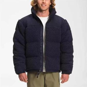 Custom Winter Warm Stand Collar <b>Zip</b> <b>up</b> <b>Jacket</b> Full Zipper Sherpa Polar Fleece Puffer <b>Jacket</b> for Men - Product Image 2