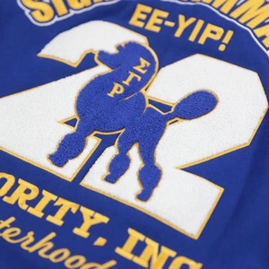เสื้อแจ็คเก็ตวูลวาร์ซิตี้ Sigma Gamma Rho สำหรับฤดูหนาว แบบหนา ปักลายปักติดอย่างดี สำหรับชมรมนักศึกษากรีก  ชุดนักกีฬามหาวิทยาลัย - Product Image 4