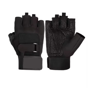 Gants de musculation en cuir de haute qualité avec bandes élastiques pour les poignets, boucle de maintien solide pour le pouce, pour la musculation en salle de sport - Product Image 1