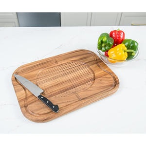 Multi Use Acacia Wood Steak Board Premium Wooden <b>Serving</b> <b>Platter</b> with Juice Grooves Thick Wooden Charcuterie Food Safe Board - Product Image 5