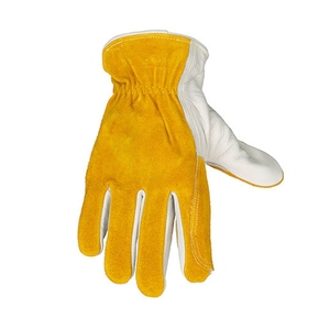 Reinforced Palm <b>Drivers</b> <b>Gloves</b> Cowhide Split and Grain Leather Best Selling for Industrial Use Heavy Duty Abrasion Resistant - Product Image 2