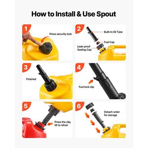 Contenitore Portatile per Carburante da 5 Galloni con Scala Graduata, Serbatoio con Beccuccio Sicuro e Antiperdita, Portata Massima 15 L/min, Design Piatto - Product Image 6