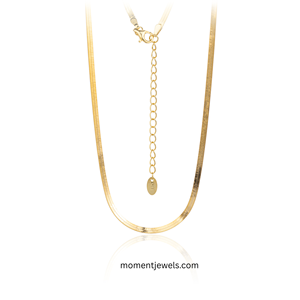 Collar de Cadena de Serpiente de Plata de Ley 925 para Mujer, Chapado en Oro de 18K, Patrón de Piel de Serpiente Tridimensional, Joyería de 11g - Product Image 1