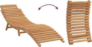 Chaise longue de jardin en bois d'extérieur, inclinable, avec lattes, pour le bord de la piscine - Product Image 3