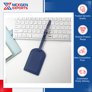 Étiquette de bagage de voyage en cuir PU personnalisée, de qualité inégalée, très résistante, avec porte-carte d'identité, d'origine indienne, très vendue. - Product Image 6