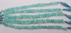 Perles de cœur facettées en Amazonite naturelle AAA 7-7,5 MM, perles de pierre précieuse Amazonite, brin de 8 pouces, perles de cœur facettées en Amazonite - Product Image 6