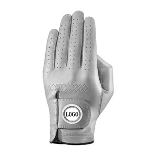 Wholesale Cabretta Leather Anti <b>Slip</b> White Golf Gloves Customized Logo Soft Material <b>Full</b> Fitting Golf Gloves for Women and Men - Product Image 3