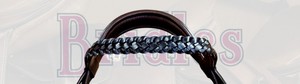 Equestrian Hunter Horse Bridle Cow soft leather Braided Browband - Product Image 4
