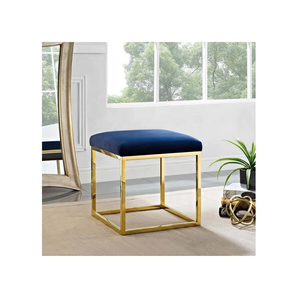 Square Metal Ottoman <b>Velvet</b> <b>Footstool</b> Footrest Pouffes for Home Decor and Office for Living Room Entry School - Product Image 2