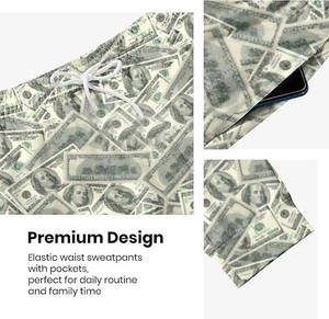 Men's Graphic Cargo Joggers Printed Streetwear Sweatpants Loose Fit Fleece Tracksuit Bottoms USA Europe Trend Style - Product Image 5