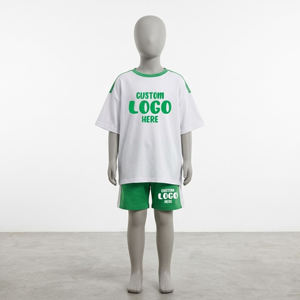 Ensemble de t-shirts à manches courtes d'été personnalisés pour enfants - Design imprimé à motifs unis pour enfants - Ensembles de vêtements confortables pour enfants - Product Image 3