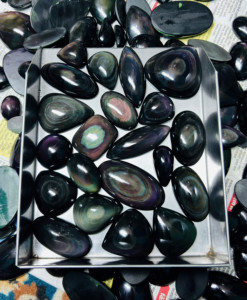 Lote al por mayor de obsidiana natural de grado AAA con ojo de arcoíris, gemas sueltas mixtas hechas a mano para la fabricación de joyas ASHU GEMS 20mm-50mm - Product Image 5