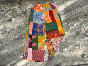 Hand-Stitched Kantha <b>Patchwork</b> Summer Eco-Friendly Breathable Palazzo Pants Upcycled Cotton Boho Festival Recycled Unisex - Product Image 2