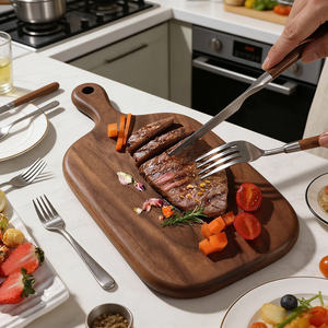 Planche à découper en bambou d'acacia écologique, mini planche rectangulaire pour fromage et pain, coffret cadeau, fête de famille, vacances, Noël, mariage - Product Image 3
