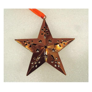 Adornos colgantes de estrella metálica de color azul para decoración navideña del hogar. - Product Image 6