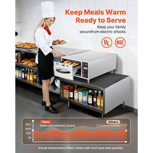 Commercial Electric Single-<b>Drawer</b> Stainless Steel Food Warmer Freestanding <b>Slim</b> Warming <b>Drawer</b> Cabinet 85 Fahrenheit -185 - Product Image 2
