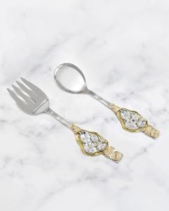 ที่ตักสลัดสแตนเลสคุณภาพดีที่สุด พร้อมด้ามจับประดับลูกปัด ดีไซน์สวยงาม เหมาะสำหรับใช้ในครัว โรงแรม และร้านอาหาร - Product Image 2