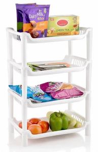 Modern Plastic Shelving <b>Rack</b> Organizer Stand Multipurpose Plastic <b>Rack</b> <b>Storage</b> Shelf Unit At Bulk Price By Supplier - Product Image 3