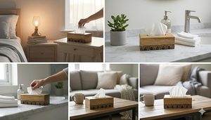 Solid Wood Tissue Box Holder Rectangle Tissue Case Classic Desktop Organizer <b>for</b> Office Hotel Home - Product Image 4
